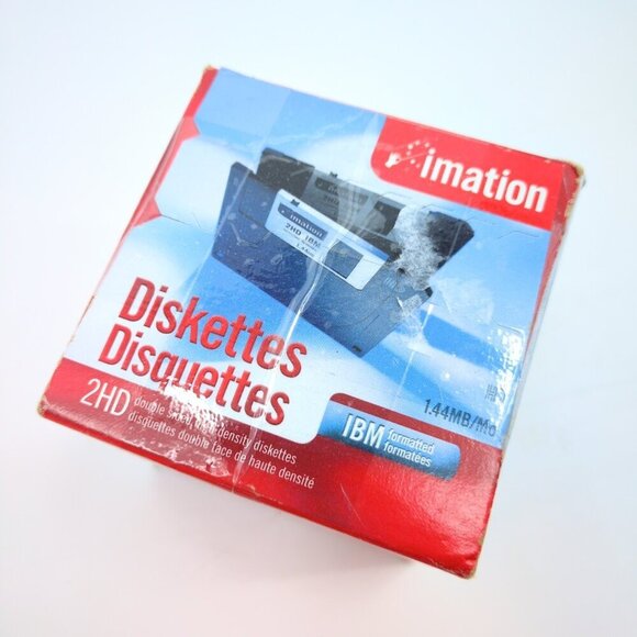 New Imation 2HD IBM Diskette 2001 VTG 1.44MB Double Sided Floppy Disk Box Sealed - Picture 2 of 6
